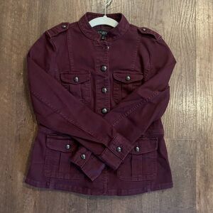 Talbots Maroon Military-Style Jacket - Size P